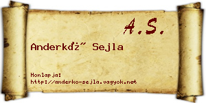 Anderkó Sejla névjegykártya